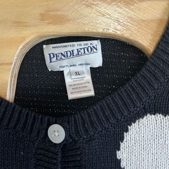 Pendleton Extra Large (XL) Cardigan Sweater USA Black White Pink - Picture 3 of 3